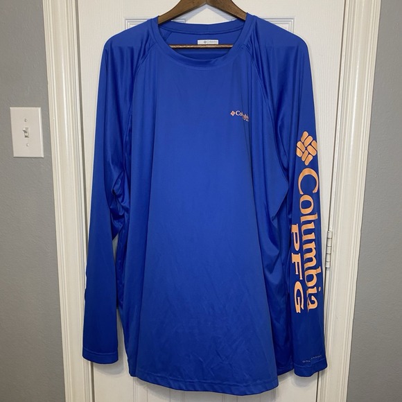 Columbia PFG Omni-Shade Long Sleeve Fishing Shirt Navy Men's 3XL - Picture 1 of 2